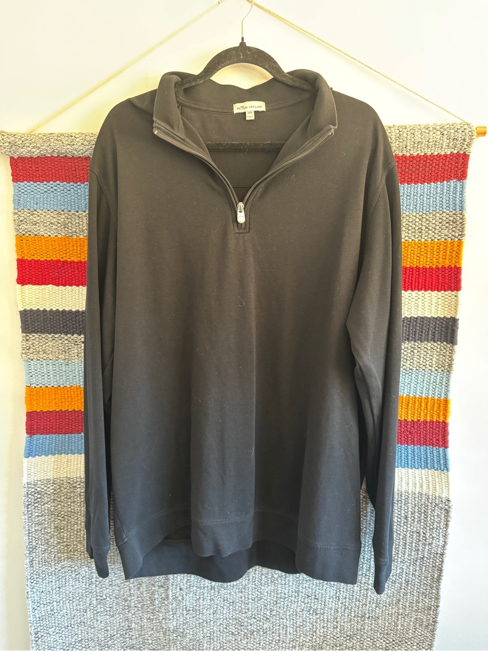 Peter Millar Men's Black Quarter-Zip Pullover